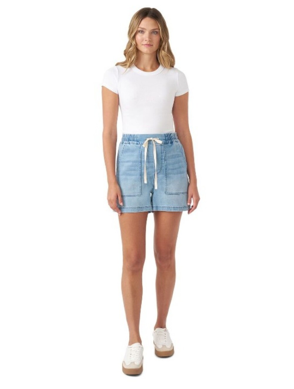 NWT Edited By Hunter McGrady Denim Shorts Drawstring Light Wash Size Large